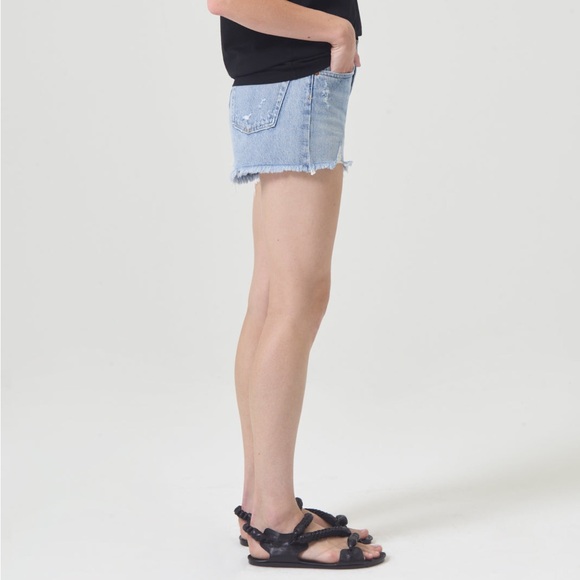 AGOLDE Parker Vintage Cut Off Short / Shorts Swapmeet Light Wash Jean Distressed - Picture 4 of 16
